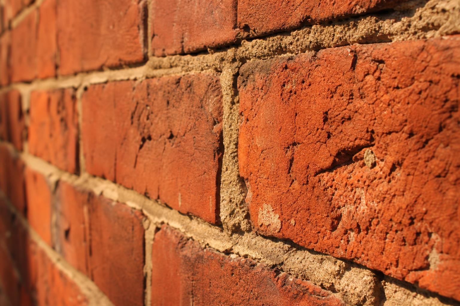 Close-up of a red brick wall