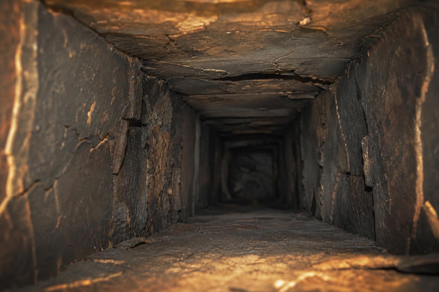 Chimney interior damage after a chimney fire